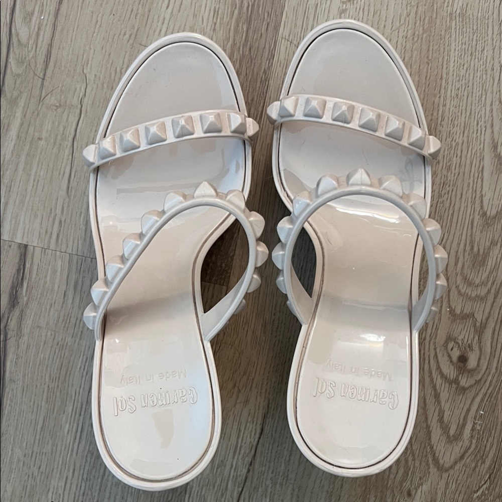 Elegant Cream Studded Sandals